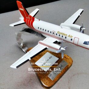 Model of Saab 340 Golden Air with detailed craftsmanship.